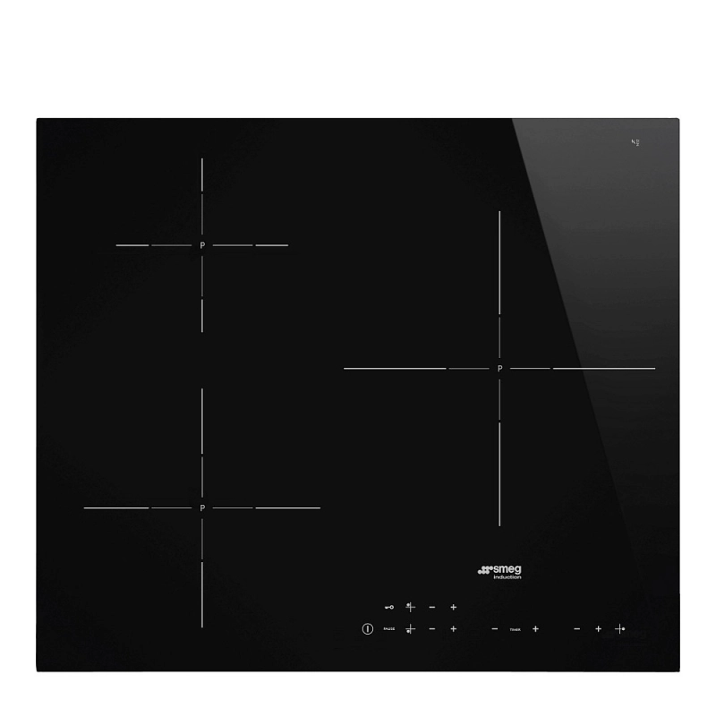 Индукционен плот за вграждане SMEG SI5632D с черна стъклокерамика и три големи зони 